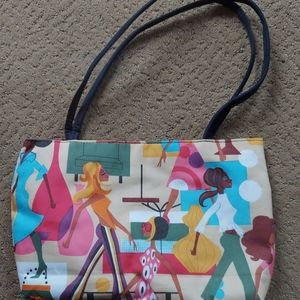 Hand bag Tote with shopping & walking woman